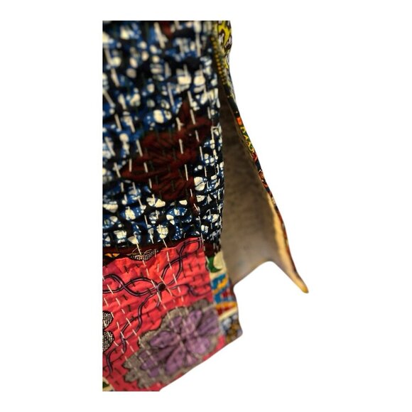 Raj Kantha Kimono Colorful Handmade Long Bell Sleeves Boho Hippie Robe OS NWOT - Picture 4 of 6